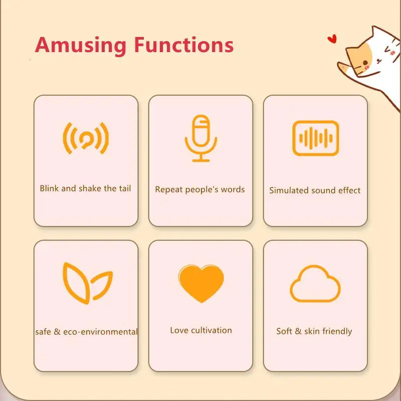 Simulation Electric Plush Toys Cute Cat Dog Interactive Kids Huggy Pets Speak Electronic Accompanied Toy Children Gifts Birthday