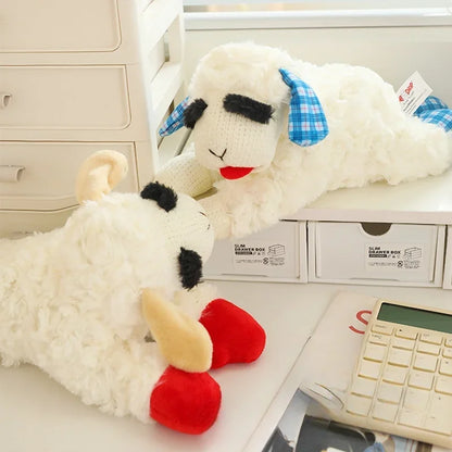 Plush Dog Toys With Squeaky Lamb Anime Lying Sheep Alpaca Plush Stuffed Interactive Toys For Dog Pet Toy Supplies