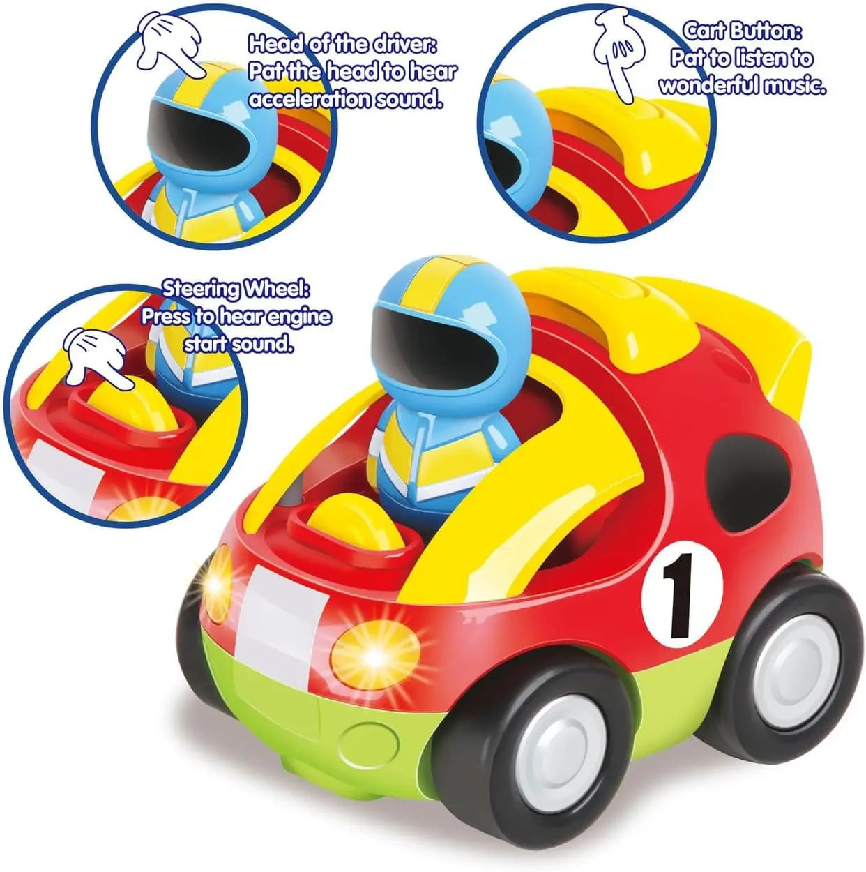 Remote Control Cars for Toddlers Boys Girls Toddler RC Car Toys Gifts for Kids Baby Remote Control Toy Cars Race Car Police Car