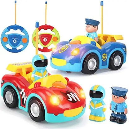 Remote Control Cars for Toddlers Boys Girls Toddler RC Car Toys Gifts for Kids Baby Remote Control Toy Cars Race Car Police Car