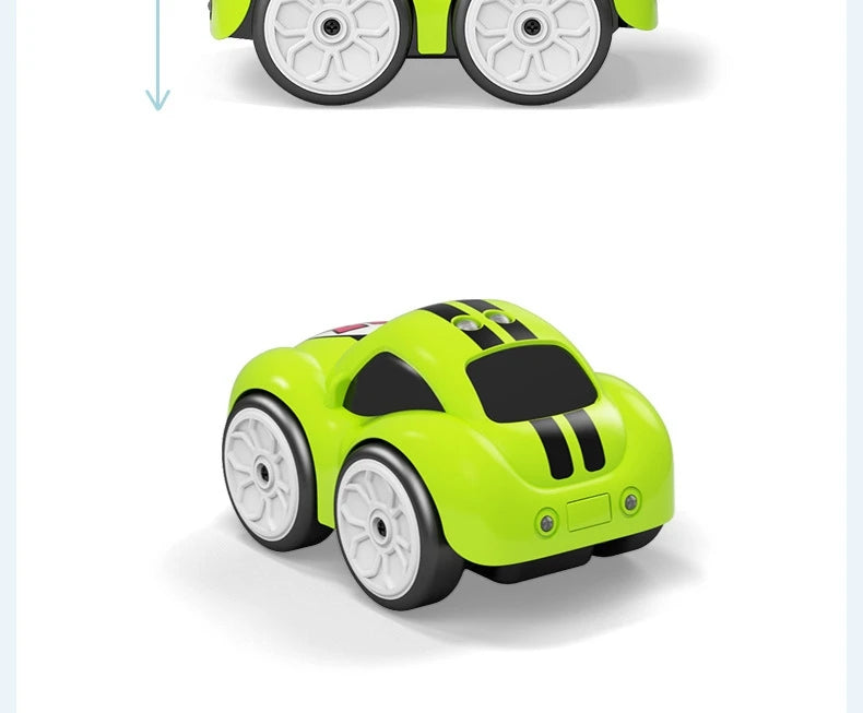 Children's Cartoon Remote Control Car with Music & Lighting Smart Induction Obstacle Avoidance RC Toy Vehicle for Kids