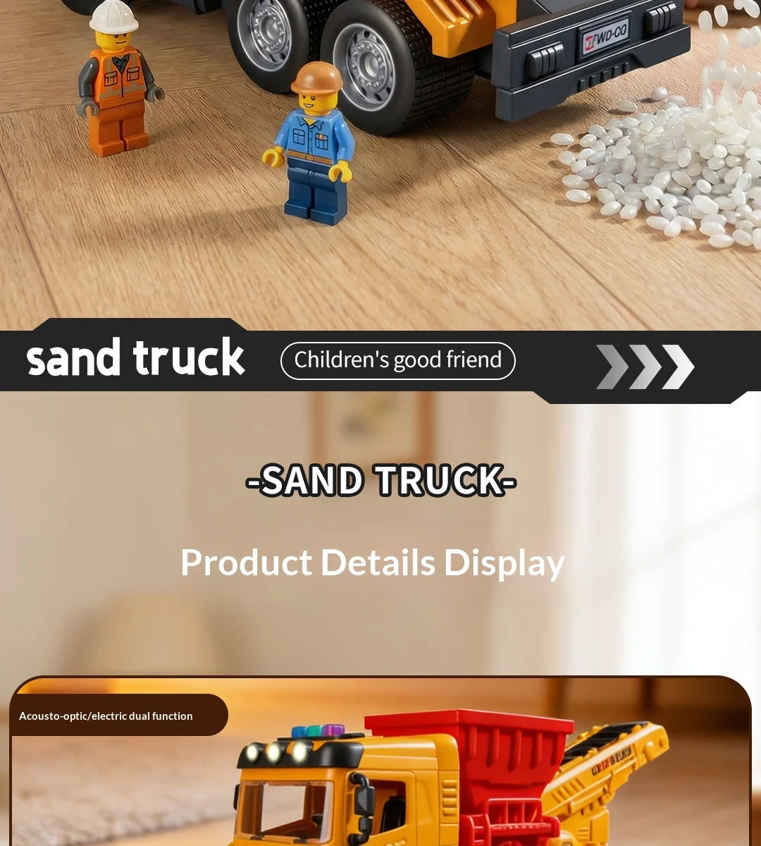 Boys' toys puzzle early education electric sound and light track sand transport vehicle engineering vehicle children's toys