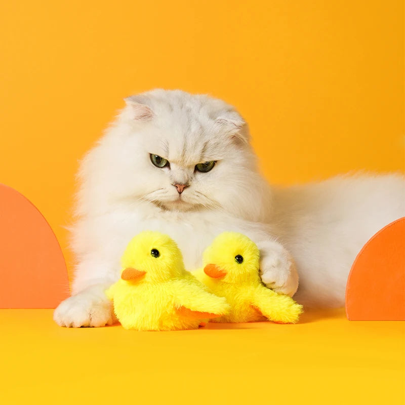 Flapping Duck Cat Toy – Interactive Electric Plush Bird with Vibration Sensor for Kittens