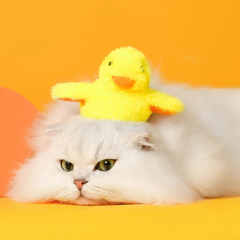 Flapping Duck Cat Toy – Interactive Electric Plush Bird with Vibration Sensor for Kittens