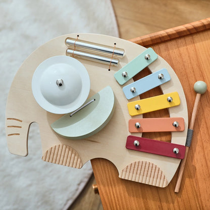 Baby Wooden Instruments Toys Educational Toys Children's Musical Toys Elephant Xylophone Newborn Birthday Gifts Music Table Toys