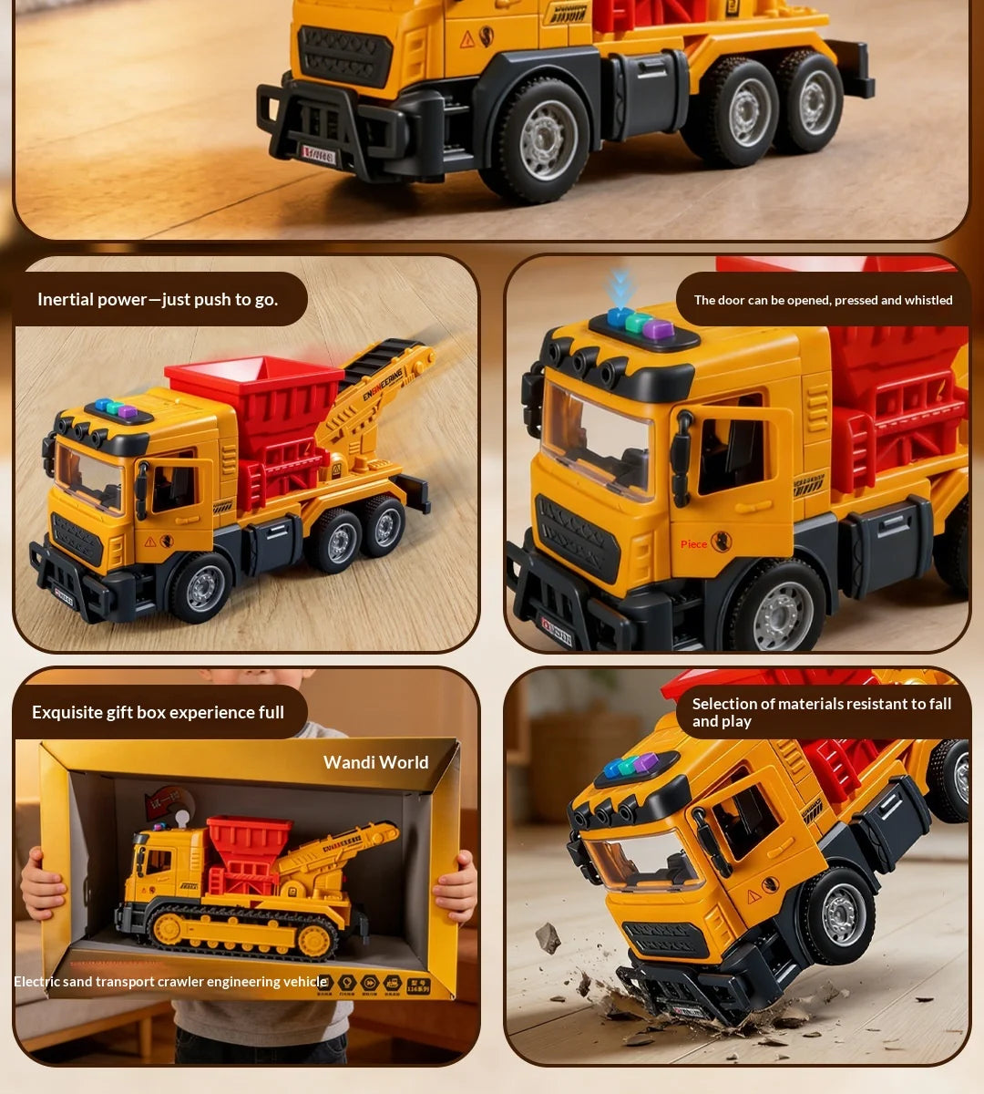 Boys' toys puzzle early education electric sound and light track sand transport vehicle engineering vehicle children's toys