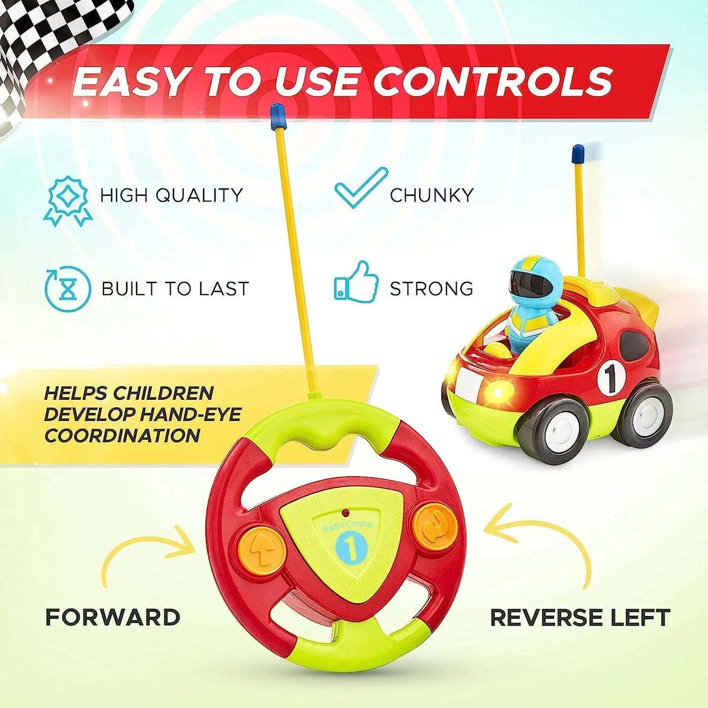 Remote Control Cars for Toddlers Boys Girls Toddler RC Car Toys Gifts for Kids Baby Remote Control Toy Cars Race Car Police Car