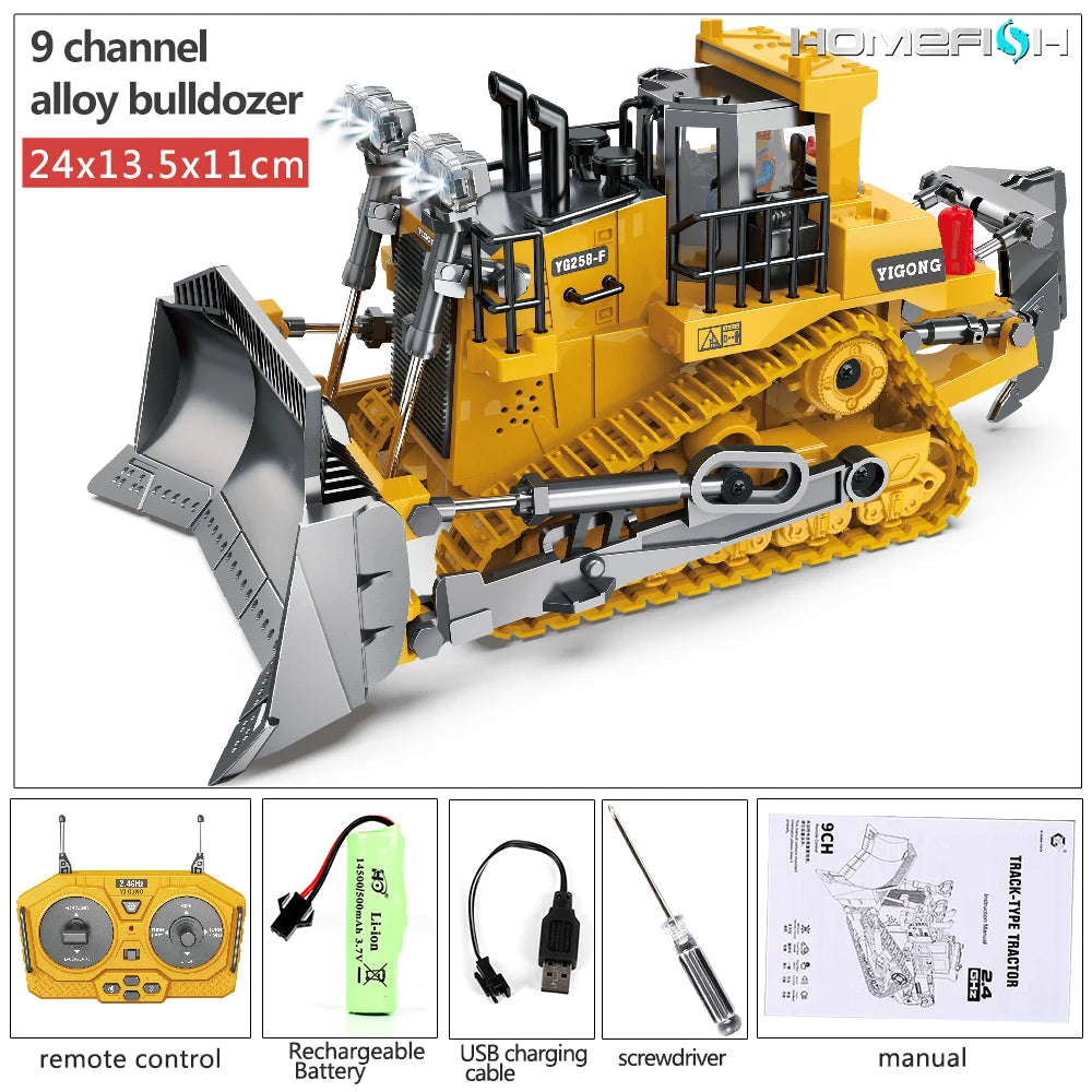 Excavator RC Car Toys Remote Control Car Toys For Boys Radio Control Excavator Dump Truck Bulldozer Electric Car Kids Toys Gift