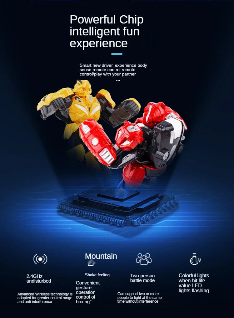 Interactive Motion Sensing Remote Control Robot Toy for Boys - Parent-Child Boxing & Fighting Simulation Remote Control Toy Game