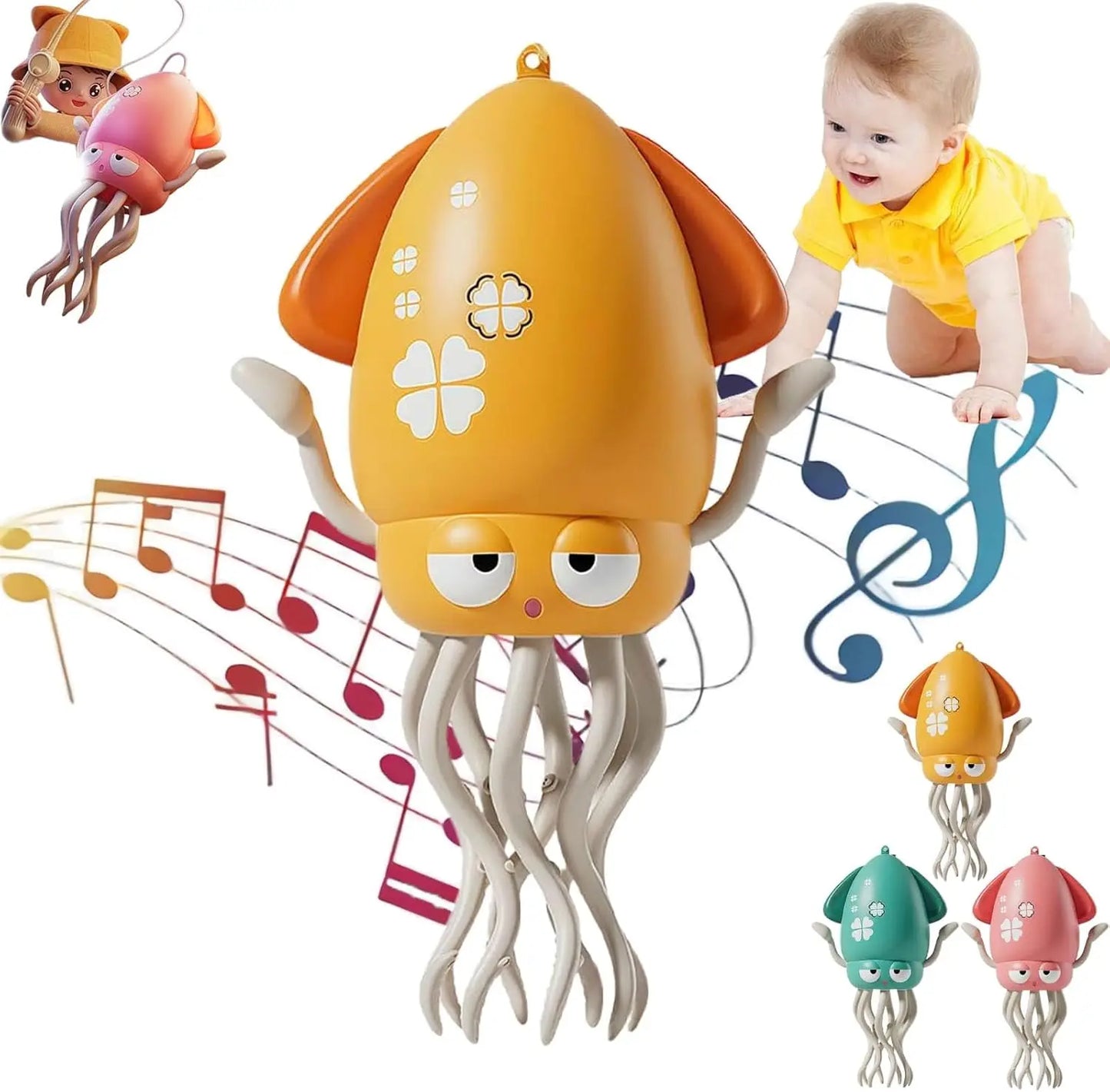 Baby kids Electronic Toys Dancing Squid Octopus Dancer Walking Crawling with Lights Music Education Toys for Children Boys Girls