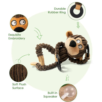 Squeaky Plush Puppy Chew Toy – Interactive Teething and Training Toy for Small Dogs