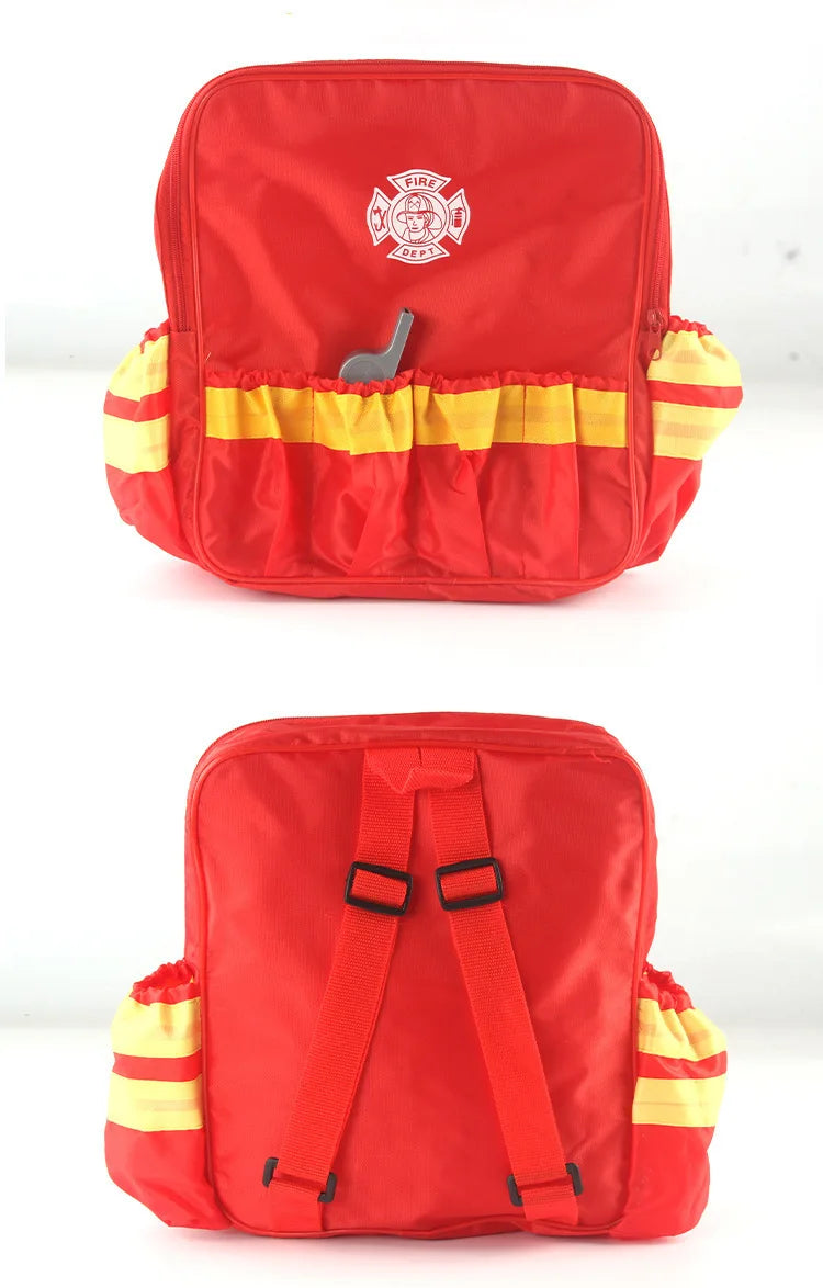 Toy Tools Firefighter Tools Toolbox Funny Cosplay Toys Fireman Role-playing Children's Games Work Tools Pretend Toys for Boys