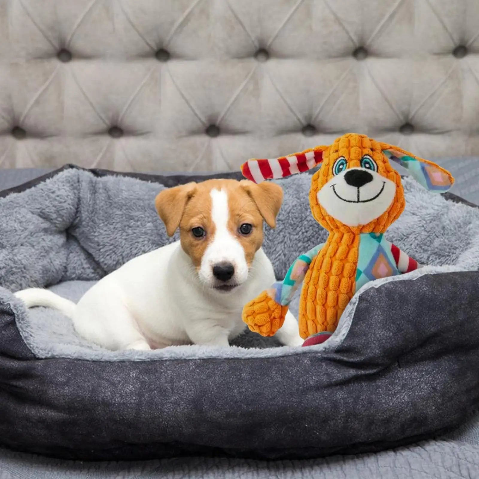 Plush Squeaky Dog Toy – Stuffed Interactive Puppy Toy for Small & Medium Dogs