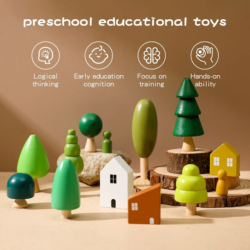 Montessori Wooden Handmade Toys E-Friendly Materials Baby Preschool Education Props Parent-Child Game Birthday Gift For Child