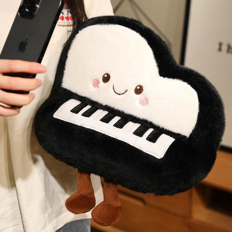 Adorable Musical Plush Toys Soft Violin Guitar Piano Round Drum Stuffed Dolls Instrument Gifts for Kids Music Lover Home Decor