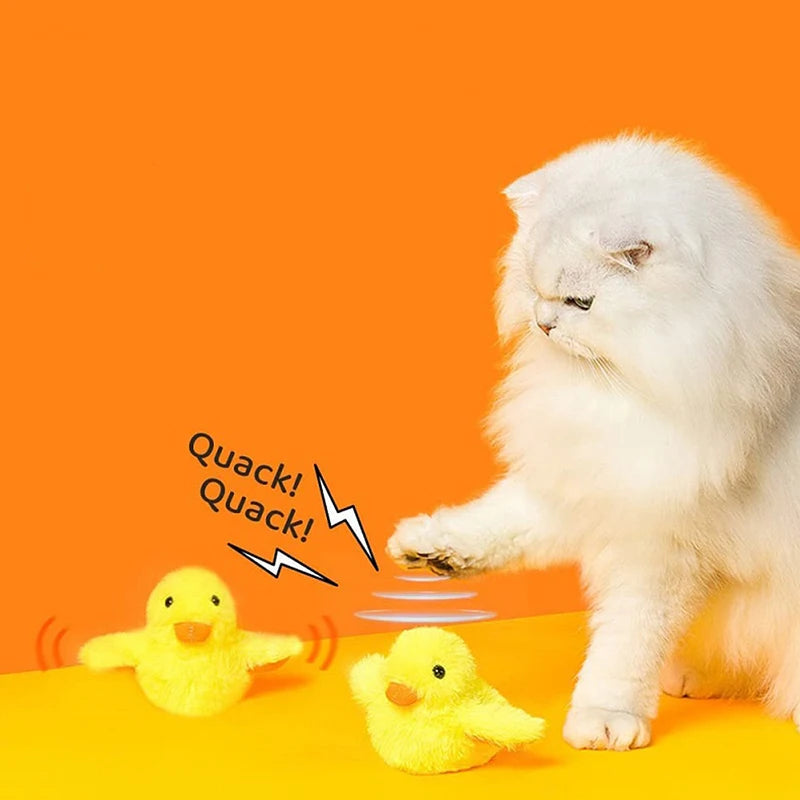 Flapping Duck Cat Toy – Interactive Electric Plush Bird with Vibration Sensor for Kittens