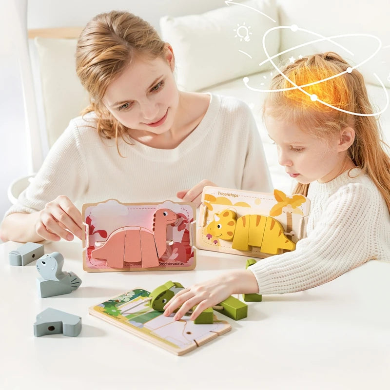 Baby Animal Threading Toy – Wooden Stacking Beads & Stringing Blocks Game Gift