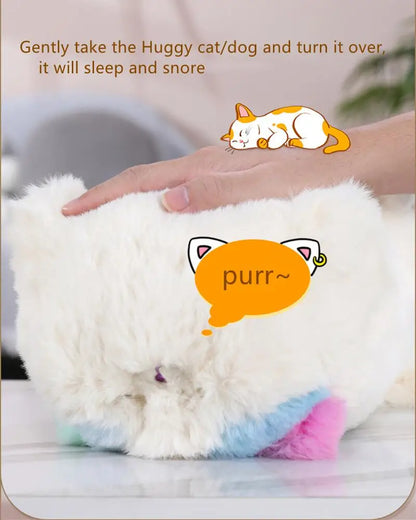 Simulation Electric Plush Toys Cute Cat Dog Interactive Kids Huggy Pets Speak Electronic Accompanied Toy Children Gifts Birthday