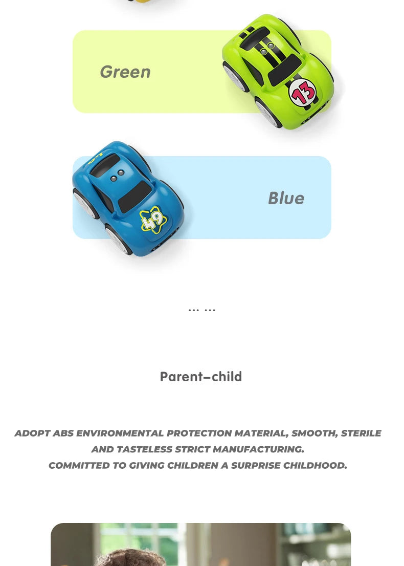 Children's Cartoon Remote Control Car with Music & Lighting Smart Induction Obstacle Avoidance RC Toy Vehicle for Kids