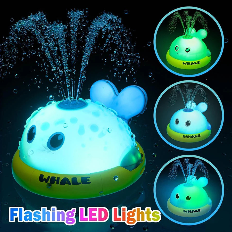Light Up Whale Sprinkler – Baby Bath & Pool Water Fountain Toy for Toddlers
