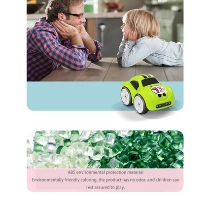 Children's Cartoon Remote Control Car with Music & Lighting Smart Induction Obstacle Avoidance RC Toy Vehicle for Kids