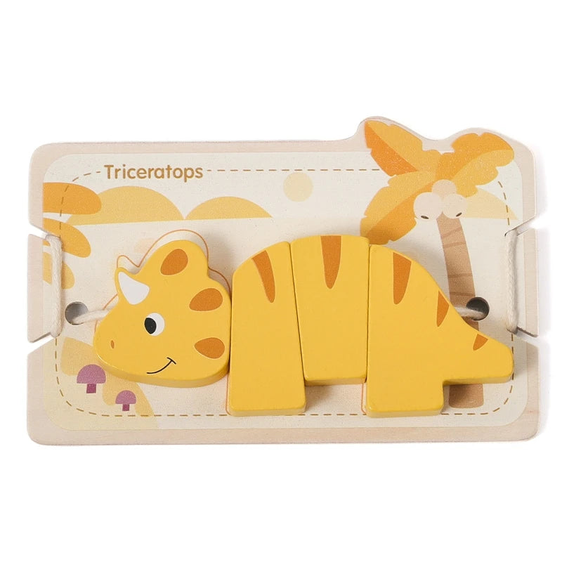 Baby Animal Threading Toys Wooden Stacking Toys Blocks Board Games Wooden Toys Baby Animal Stringing Threading Beads Toys Gift